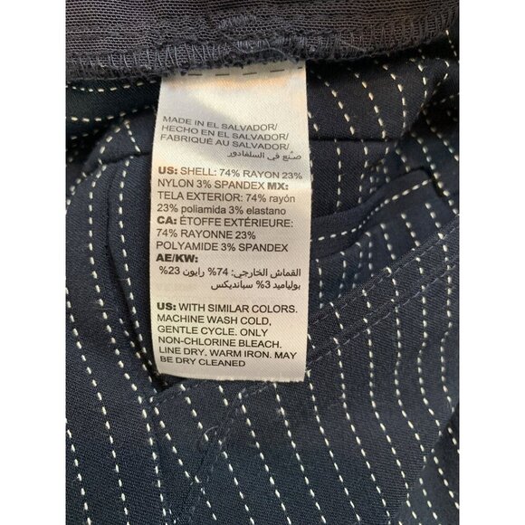 Chicos Womens Pinstripe Pants Size 2R Navy Rayon Blend Professional Wear - Picture 6 of 6